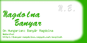 magdolna banyar business card
