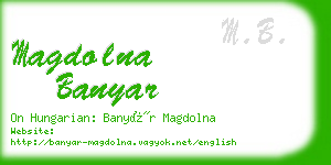 magdolna banyar business card